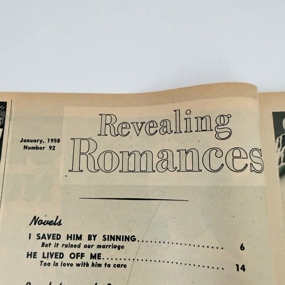 Revealing Romances Magazine January 1958 Pulp Fiction Stories Vintage
